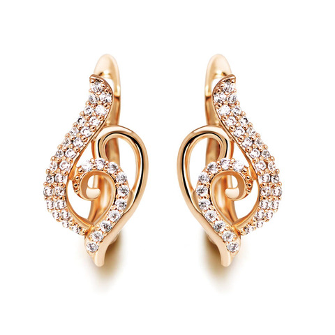 MxGxFam – boucles d'oreilles Mirco en Zircon pour femmes, bijoux à la mode AAA + CZ couleur or 18 k ► Photo 1/6