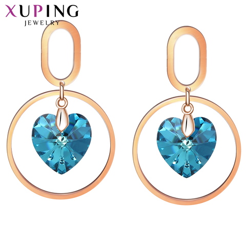 Xuping bijoux conception Unique en forme de coeur cristaux boucles d'oreilles pour les femmes élégant fête cadeau 20558 ► Photo 1/6