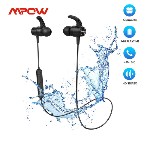 Mpow S10 Pro Bluetooth 5.0 écouteurs sans fil Sport écouteurs avec micro IPX7 étanche magnétique 14H Playtime pour courir travail de gymnastique ► Photo 1/6