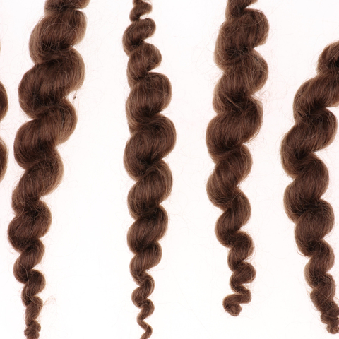 8 rayures Pure Mohair cheveux bouclés perruque pour Reborn bébé nouveau-né poupée brun foncé ► Photo 1/6