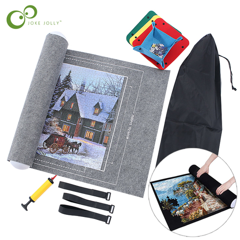 Puzzles tapis Puzzle rouleau feutre tapis tapis de jeu Puzzles couverture pour jusqu'à 3000 pièces Puzzle accessoires Portable voyage sac de rangement GYH ► Photo 1/6