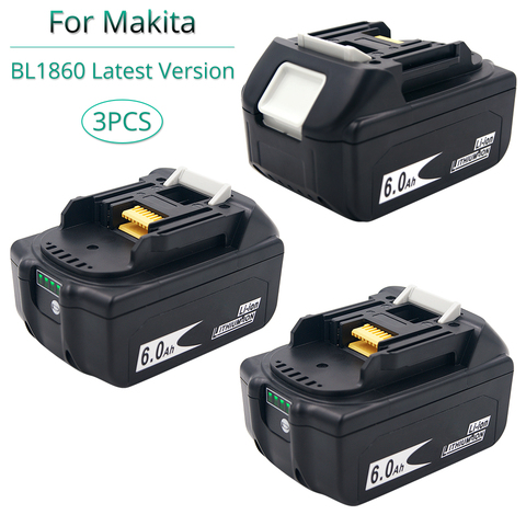 3 pièces BL1860B 6.0 Ah remplacement pour Makita 18V batterie Li ion batterie Rechargeable bl1830 bl1840 bl1850 bl1860 Balance Monitor ► Photo 1/6