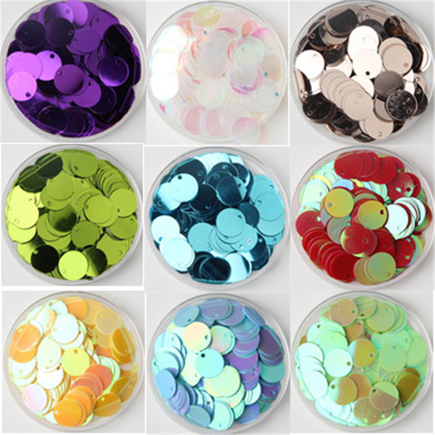 Paillettes colorées en PVC, grandes Paillettes rondes, plates, amples, 30mm, pendentifs de Scrapbooking matériel de couture travaux manuels, trimestre 10g ► Photo 1/6