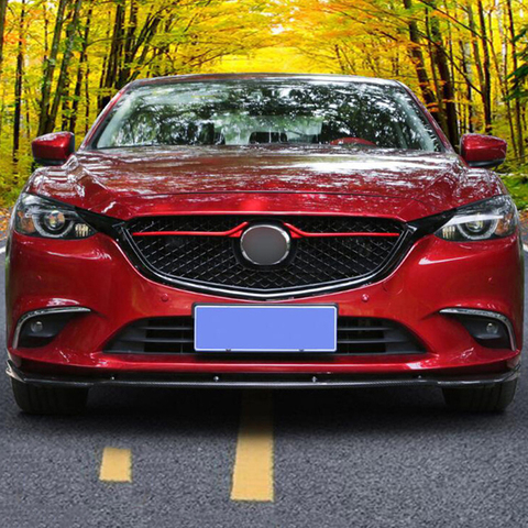 CEYUSOT pour nouveau pare-chocs avant Grille supérieure Mazda 6 Atenza 2016 2017 18 Mazda6 M6 couvercle décoratif ABS noir grilles de course ► Photo 1/6