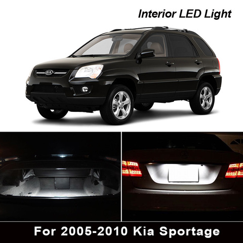 11X Canbus voiture accessoires intérieur LED Kit de lumières pour 2005-2010 Kia Sportage outil gratuit carte dôme tronc plaque d'immatriculation lumière ► Photo 1/6