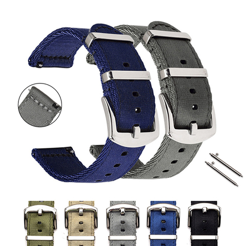 18mm 20mm 22mm 24mm Nylon toile Bracelet Bracelet de montre pour Samsung Galaxy montre 42mm 46mm actif 2 engrenage S3 Amazfit GTR Bracelet ► Photo 1/6