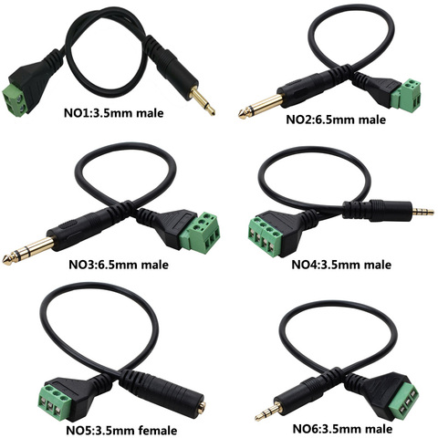 Balun AV vidéo 3.5mm 4 pôles | 6.5mm 3 pôles stéréo mâle à port AV prise stéréo 3.5mm mâle bornier ► Photo 1/1