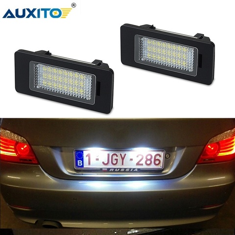 Lumière de plaque d'immatriculation LED sans erreur, 2 pièces, lumière blanche pour voiture BMW E60 E39 M5 E70 E71 X5 X6 E60 M5 E90 E92 E93 M3 6000K ► Photo 1/6