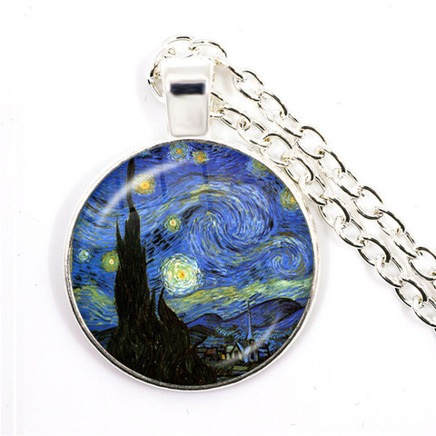 Van Gogh – collier avec pendentif en forme de tournesol, 25mm, bijoux avec Cabochon en verre, cadeau pour femmes et filles ► Photo 1/6