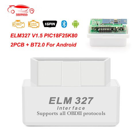 Pour Android OBD2 ELM327 v1.5 avec PIC18F25K80 puce Bluetooth 2.0 De Voiture Outil De Diagnostic Mini elm 327 OBD Scanner Code de Défaut lecteur ► Photo 1/6