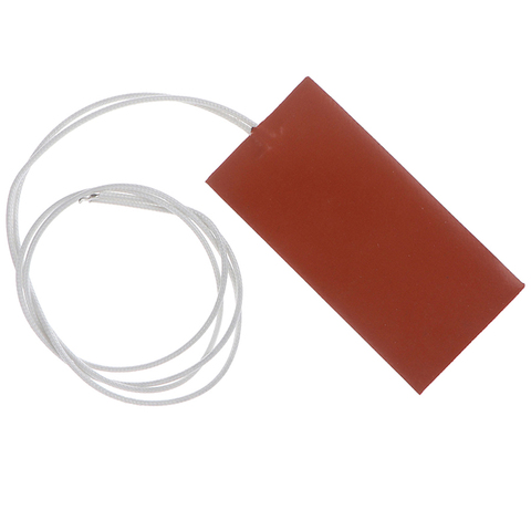 Tapis chauffant en silicone Flexible et étanche 15W 12V cc 50x100mm, bloc de chauffage de fil de moteur, poêle à huile, réservoir hydraulique, plaque chauffante ► Photo 1/6