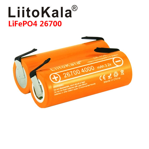 LiitoKala Lii-40E 3.2V 26700 rechargeable LiFePO4 batterie pack 4000mah lithium cellule pour 24V e-bike powe + bricolage Nickel feuilles ► Photo 1/5