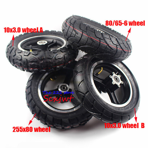 Roues de 10 pouces pour Kugoo M4 Pro Scooter électrique pliant 10x3 pouces pneu extérieur intérieur tout-terrain avec jantes en alliage 255x80 pneu 80/65-6 ► Photo 1/6