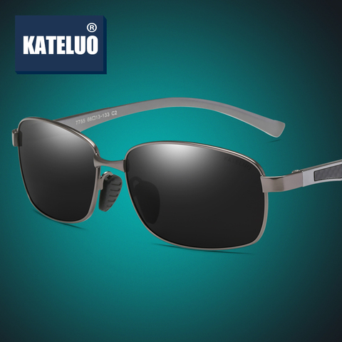 KATELUO-lunettes de soleil polarisées UV400 pour hommes, en aluminium, verres rectangulaires, pour conducteur, lentille, RE7755 ► Photo 1/6