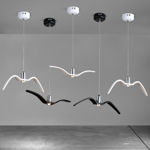 Lampe suspendue en forme de mouette en résine, luminaire décoratif d'intérieur, idéal pour une cuisine, une salle à manger, une chambre à coucher ou une chambre d'enfant ► Photo 1/6