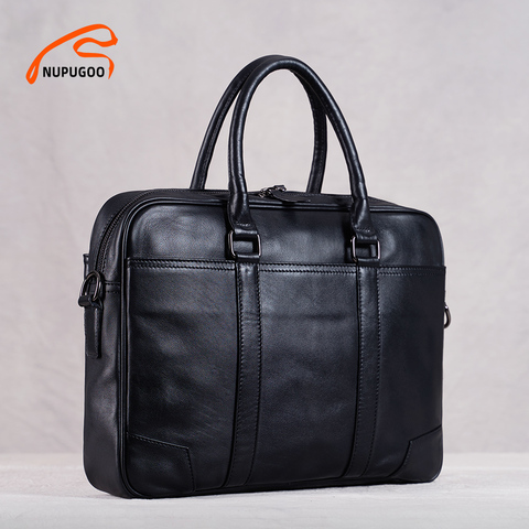 Véritable cuir hommes sac à main homme sac porte-documents affaires épaule grande capacité bandoulière 15.6 pouces Laotop bureau sacs NUPUGOO ► Photo 1/6