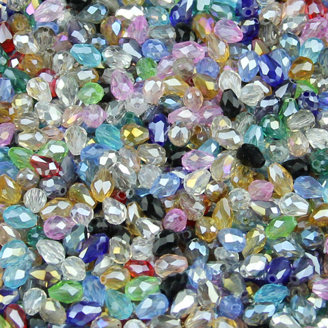 JHNBY-bracelet, boule de cristal autrichienne, en forme de goutte d'eau AAA, perles de cristaux autrichiens, 100 pièces, bricolage, 4*6mm ► Photo 1/3