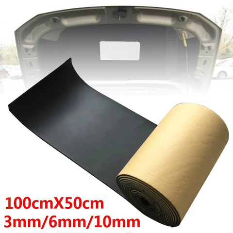 Mousse d'isolation acoustique Anti-bruit pour voiture, 100cm x 50cm, 3mm/6mm/10mm, insonorisation, en coton, à cellules fermées ► Photo 1/6