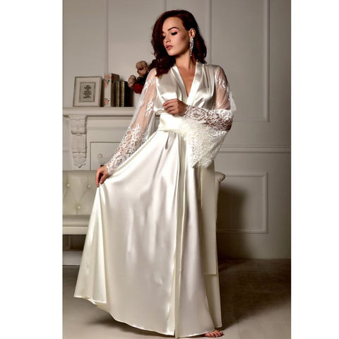 Peignoir Sexy en Satin de soie pour femmes, Lingerie, vêtements de nuit, sous-vêtements, nuisette ► Photo 1/4