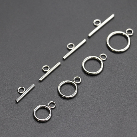 Fermoirs de boucles en forme de T en acier inoxydable 12mm 13mm 14mm 16mm, 10 ensembles/lot, fermoirs de boucles en forme de T, résultats de marquage bijoux à bricoler soi-même ► Photo 1/5