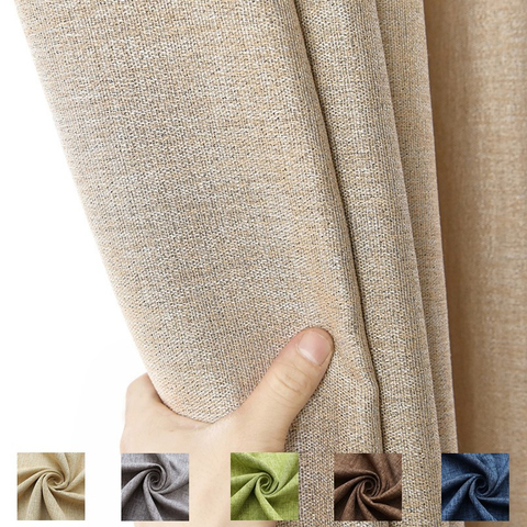 300cm Height Blackout Curtains For Living Room Custom Linen Solid Color Thick Modern Curtain Bedroom Cotton Fabric Cortinas ► Photo 1/6