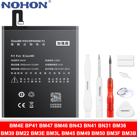 NOHON BM4E BP41 BM47 BM46 BN43 BN41 BN31 BM36 BM39 BM22 BM3E BM3L BM45 BM49 BM50 BM3F BM3B Batterie Pour Xiaomi Mi POCOPHONE F1 ► Photo 1/6