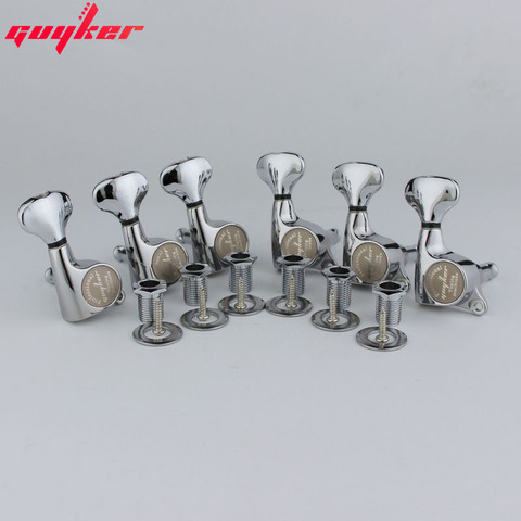 GUYKER-accordeurs de tête de Machine pour guitare électrique, Chrome argent, version améliorée ► Photo 1/6