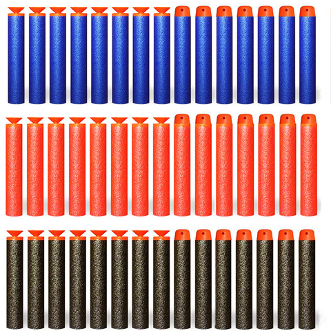 100 pcs doux creux tête ronde et ventouse recharge fléchettes jouet pistolet balles pour Nerf série EVA militaire cadeau jouets pour Des Enfants D'enfants ► Photo 1/6