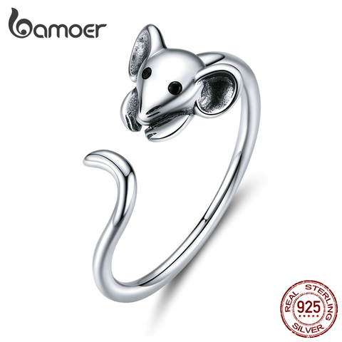 Bamoer-bague pour femmes en argent Sterling 925, bijou ajustable, à la mode, zodiaque, avec animaux, 2022 authentique, SCR632 ► Photo 1/6