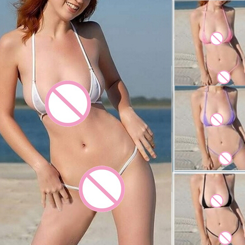 Femmes Sexy Micro Mini Bikini string sous-vêtements G-String soutien-gorge maillots de bain vêtements de nuit de haute qualité maillots de bain ► Photo 1/6