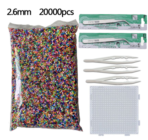 20000 pièces 2.6mm Hama perles (1 modèle + 3 papier de fer + 2 pincettes) Mini Hama fusible perles bricolage enfants jouets éducatifs livraison gratuite ► Photo 1/6