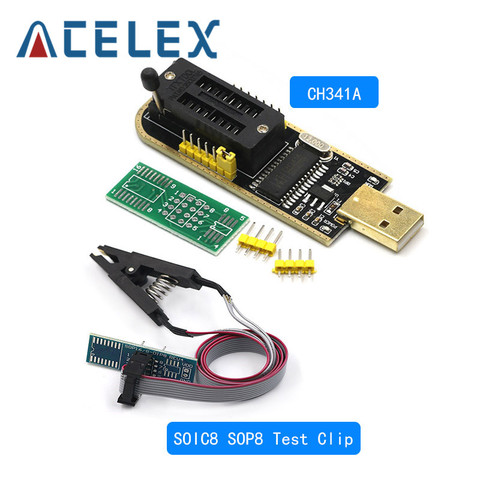 Module de programmateur USB Flash EEPROM série CH341 24 25, avec Clip de Test SOIC8 SOP8 pour EEPROM 93CXX / 25CXX / 24CXX KIT de bricolage ► Photo 1/6