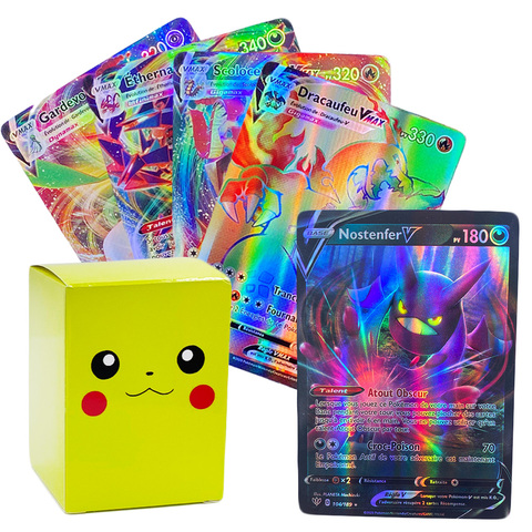 Carte Pokemon française pour jeu brillant jeu de Carte de bataille pour enfants jouet avec GX Vmax TAG TEAM EX MEGA V MAX ► Photo 1/6