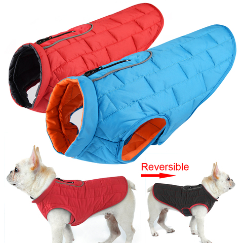 Manteau d'hiver imperméable pour chiens, vêtements de veste réversible pour petits, moyens et grands chiots pour bouledogue français, pour Chihuahua et carlin, 2022 ► Photo 1/6