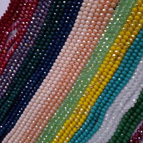 BEAUCHAMP 4*3mm perles de cristal Rondelle à facettes porcelaine Lariat collier bijoux résultats entretoise boucle d'oreille Bracelet accessoires ► Photo 1/6