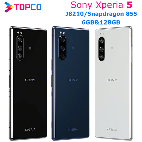 Sony – smartphone Xperia 5 J8210, téléphone portable Android, 4G LTE, 6.1 pouces, Octa core, 6 go et 128 go, Triple caméra 13mp et 5mp, NFC, empreintes digitales ► Photo 1/5