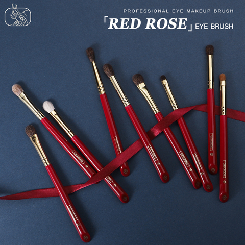 Pinceau de maquillage CHICHODO-série de Rose rouge de luxe-ensemble de pinceaux pour les yeux en cheveux d'animaux naturels sélectionnés-pinceau de maquillage professionnel pour les yeux ► Photo 1/6