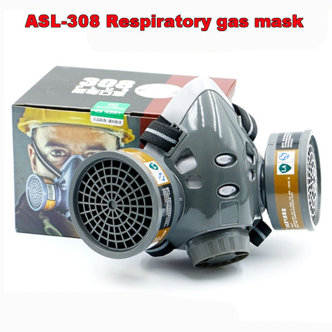 Masque respirateur à Double réservoir contre le formaldéhyde, Pesticide, peinture au gaz, Spray chimique, poussière, Silicone, protection, respirateurs, nouveauté ► Photo 1/4