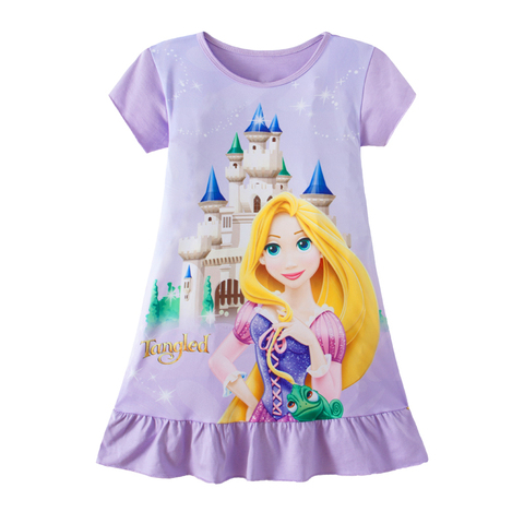 2022 nouveaux enfants raiponce sirène Anna pyjamas robes filles bébé pyjamas coton princesse chemise de nuit maison vêtements fille vêtements de nuit ► Photo 1/6