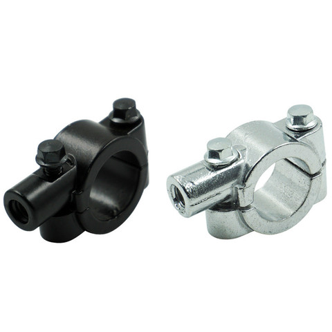 Pince de montage de rétroviseur de moto, filetage 22mm 25mm 10mm 8mm, support de rétroviseur, adaptateur argent noir, 1 pièce ► Photo 1/5