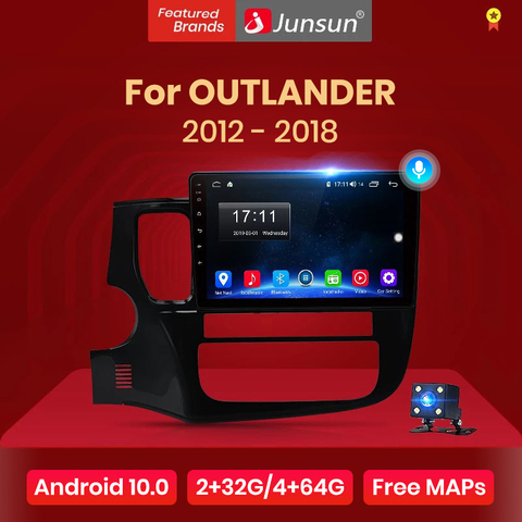 Junsun V1 Android 10.0 4G multimédia AI lecteur de commande vocale Navigation pour Mitsubishi Outlander 3 GF0W GG0W 2012-2022 autoradio ► Photo 1/6