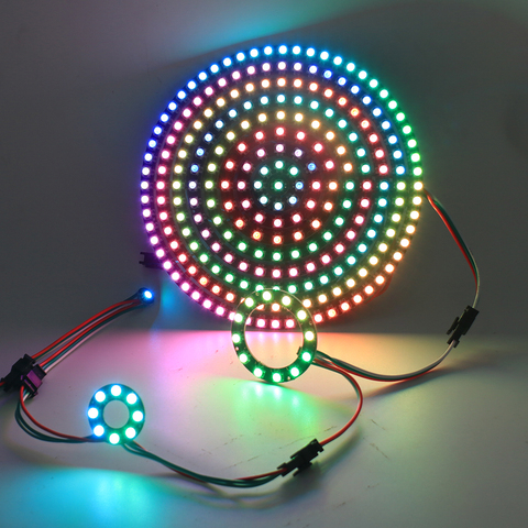 Anneaux LED RGB adressables, Pixel WS2812B WS2812 SK6812 5050, bande DC5V WS2811 IC, bande adressable intégrée ► Photo 1/6