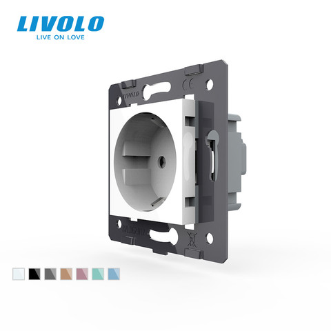 Livolo Socket bricolage pièces, matières plastiques blanches, norme ue, clé de fonction pour prise murale ue, VL-C7-C1EU-11 ► Photo 1/5