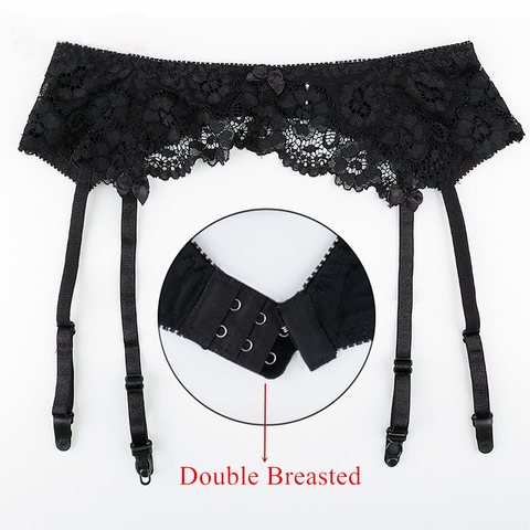 Femmes Sexy Lingerie grande taille dentelle jarretière bretelles Transparent sous-vêtements réglable Double boutonnage ceinture pour bas ► Photo 1/6