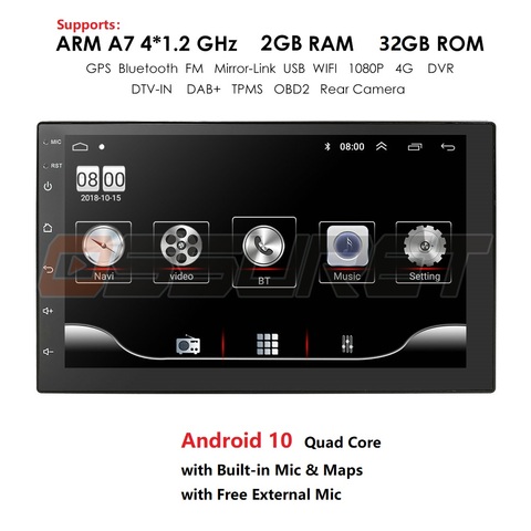 Android 10 2 Din autoradio multimédia lecteur vidéo universel auto stéréo GPS carte pour Nissan Hyundai Kia toyota ► Photo 1/6