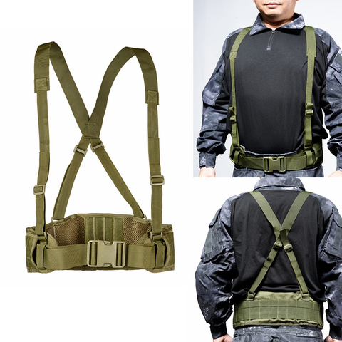 Ceinture tactique de l'armée en Nylon Molle pour hommes, large, ajustable, sport de plein air, Combat Airsoft, chasse, Combat militaire ► Photo 1/6