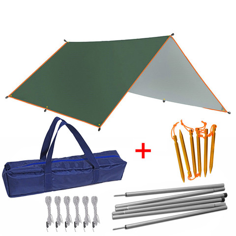 4x3m 3x3m tente bâche avec Support corde cheville pôle imperméable auvent ombre jardin parasol extérieur Camping abri soleil plage Hammoc ► Photo 1/6