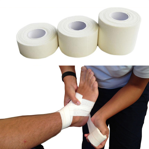 Bande adhésive médicale en coton blanc Premium, bande adhésive de Sport, Bandage élastique Physio musculaire pour les Incisions postchirurgicales, soins des blessures ► Photo 1/6