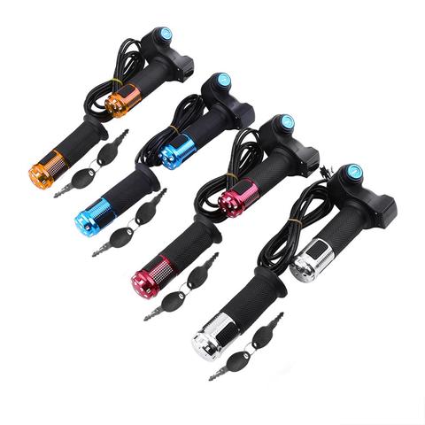 1 set En Alliage D'aluminium Vélo Électrique Twist Throttle Grips avec Affichage LED Tricycle Vitesse Contrôle 5 fils scooter Accélérateur ► Photo 1/6