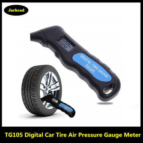 TG105 numérique voiture pneu pneu jauge de pression d'air compteur LCD affichage manomètre baromètres testeur pour voiture camion moto vélo ► Photo 1/6